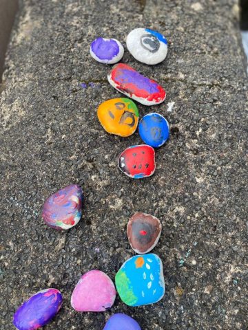 Pictures of hand painted pebbles
